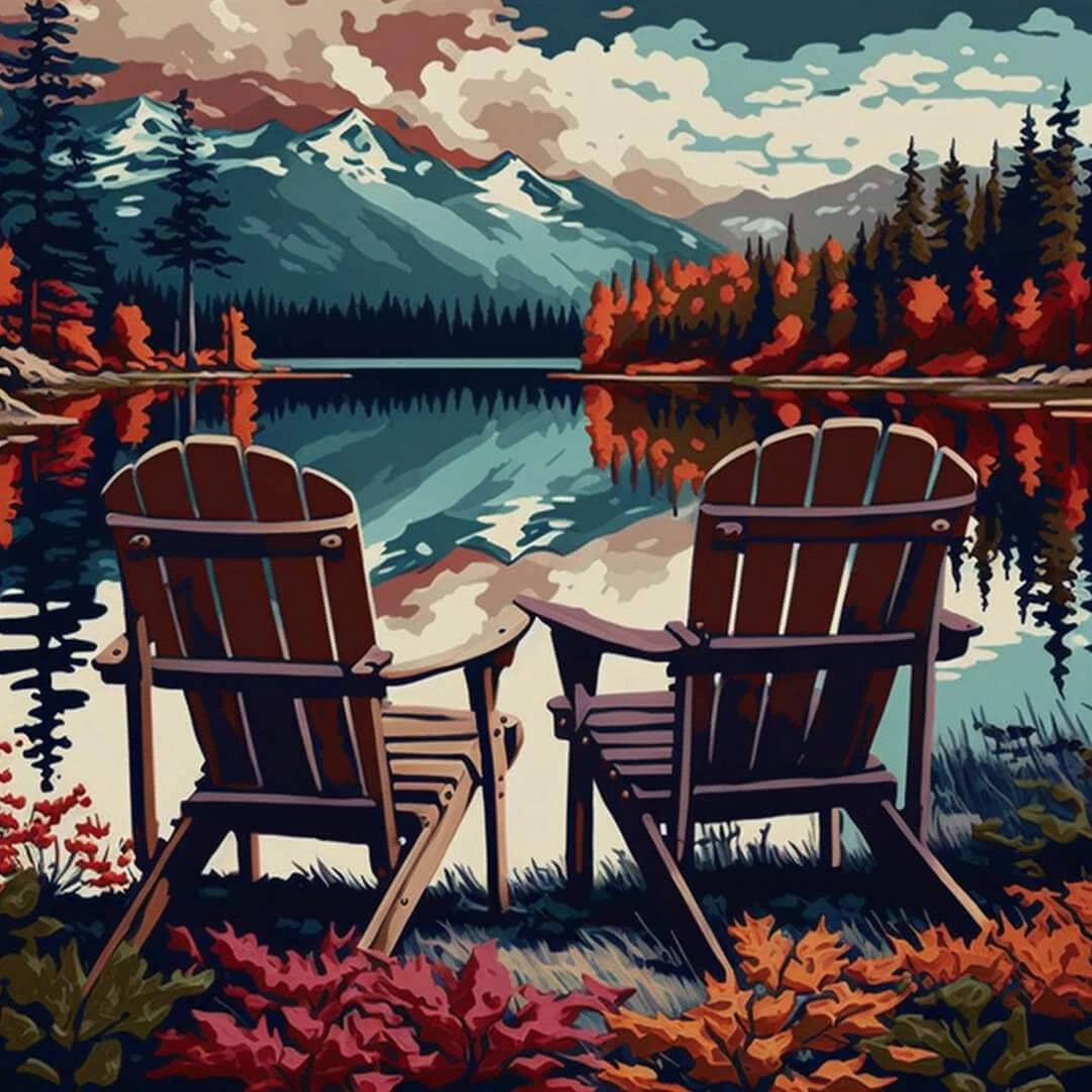 Deck Chairs On Tropical Beach Diamond Painting 