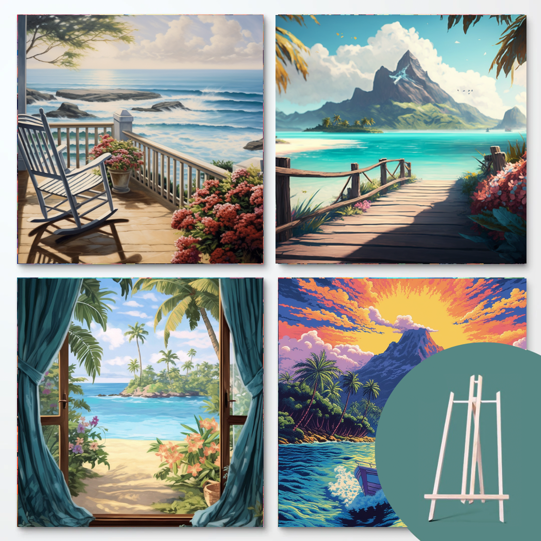 Beach Escape Bundle (4 designs + gratis staffeli)