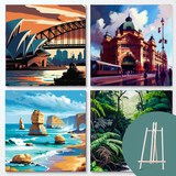 Australsk pakke (4 designs + gratis staffeli)
