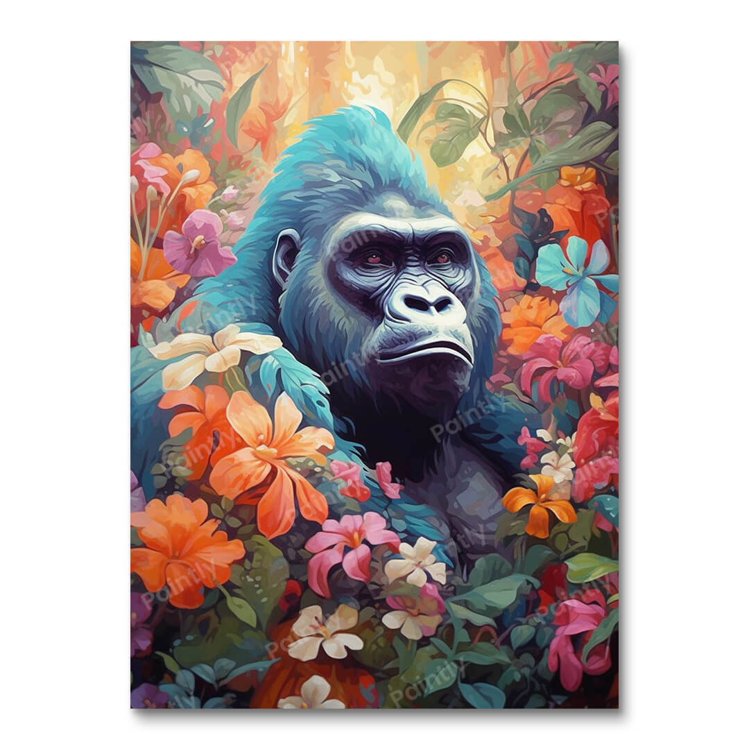 Floral Majesty Gorilla (Paint by Numbers)