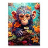 Floral Little Monkey II (maling efter tal)