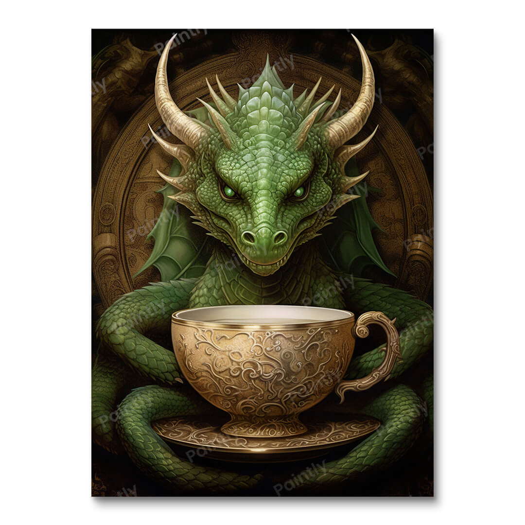 Tea Time Dragon (Paint by Numbers)