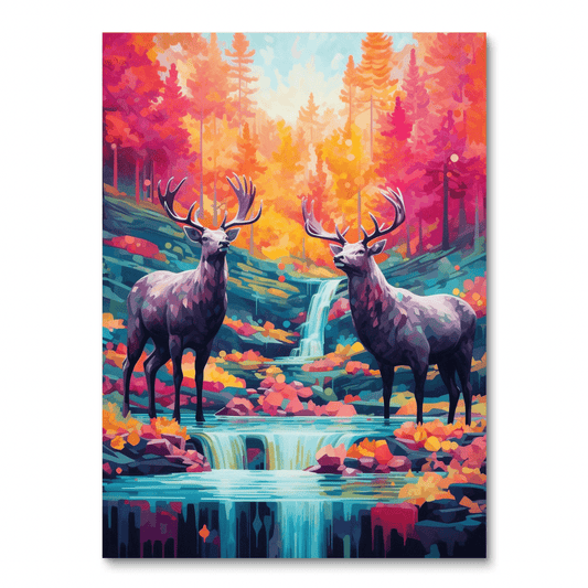 Autumn Deer Duo (Paint by Numbers)