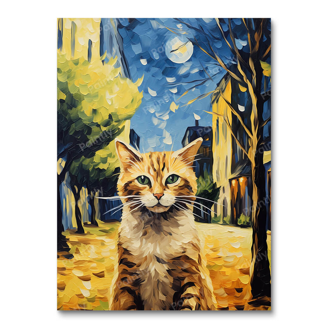 Starry Night Cat (Paint by Numbers)