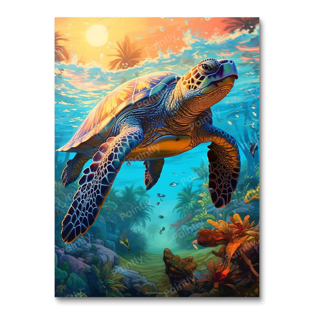 Sea Turtle Oasis (Paint by Numbers)