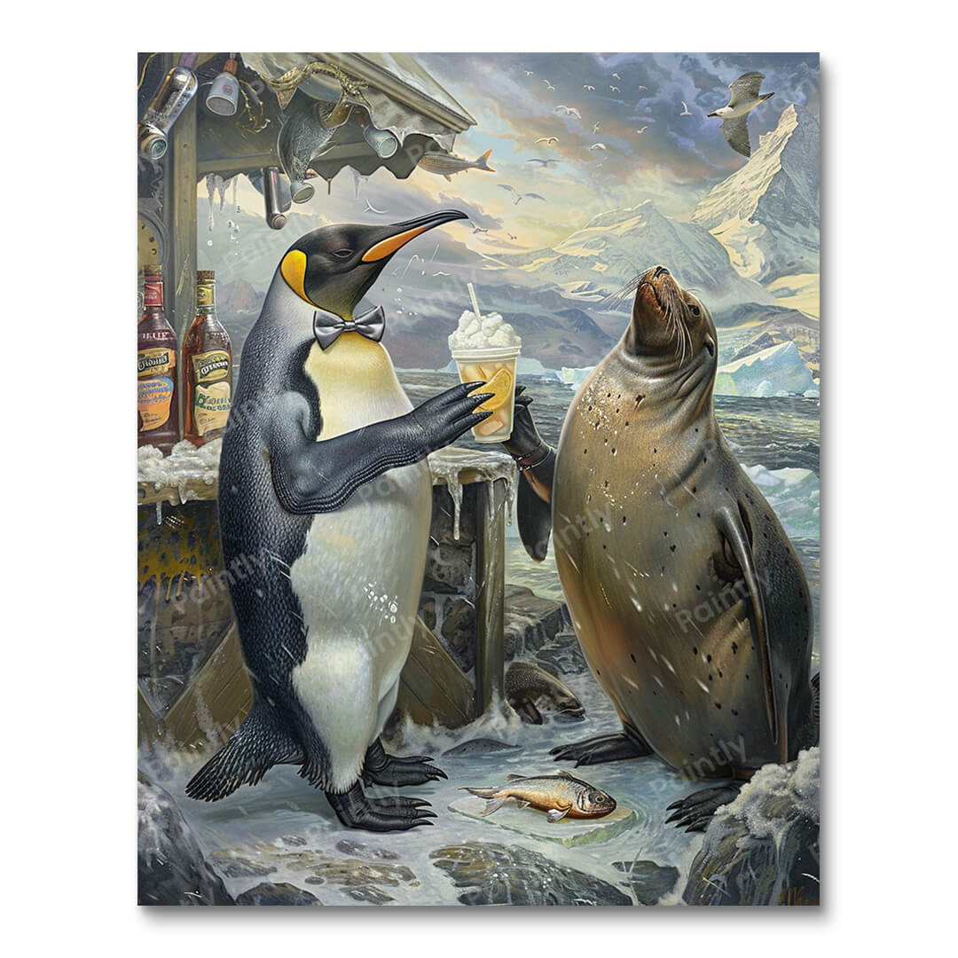 Penguin Selling Snow Cones to a Seal (Paint by Numbers)