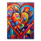 Colorful Cubist Heart (Paint by Numbers)