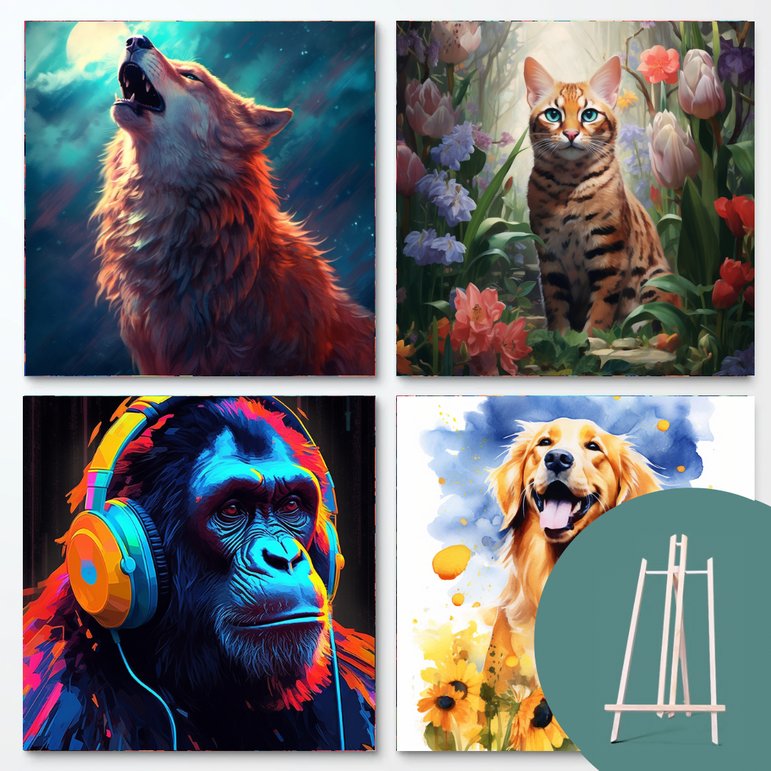 Animal Bundle II (4 Designs + Free Easel)