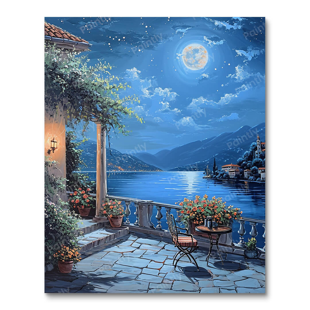 Moonlit Patio by the Seaside II (Paint by Numbers)