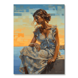 Woman Sitting by the Water (Paint by Numbers)