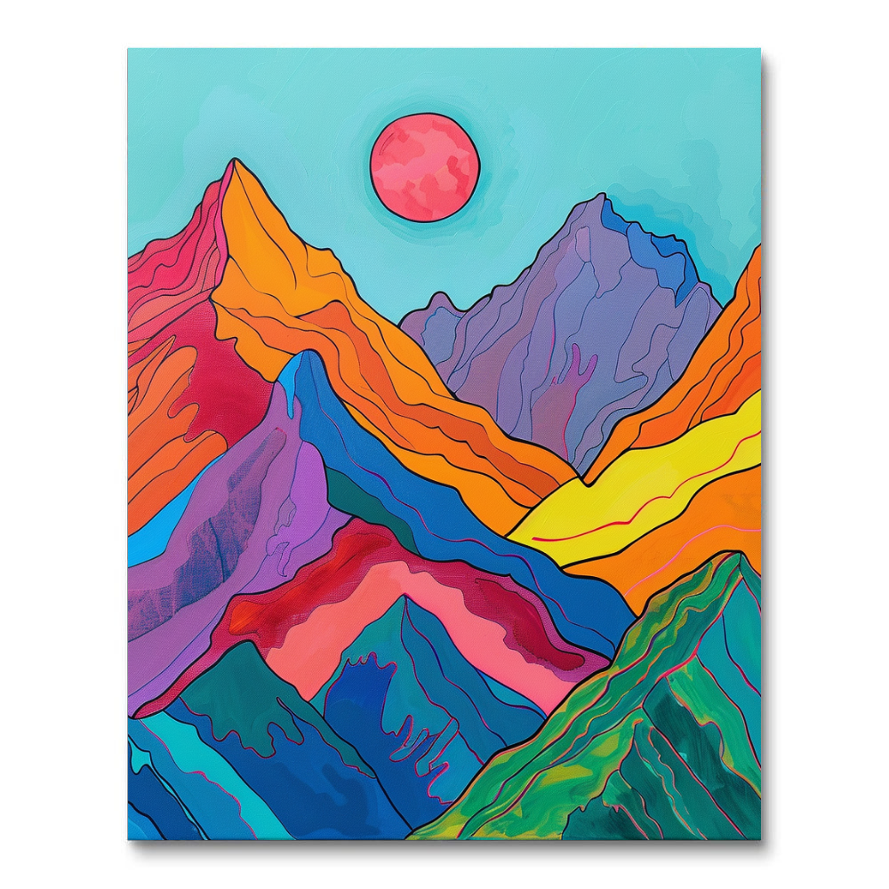 Bold Mountain Burst (Paint by Numbers)