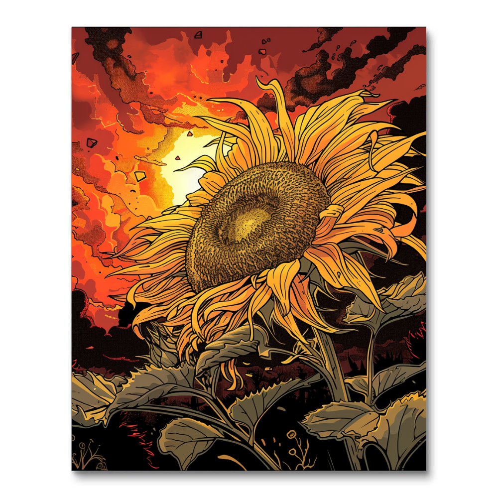 Colorful Sunflower Saga (Paint by Numbers)