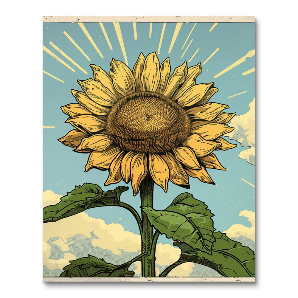 Dynamic Sunflower (Paint by Numbers)