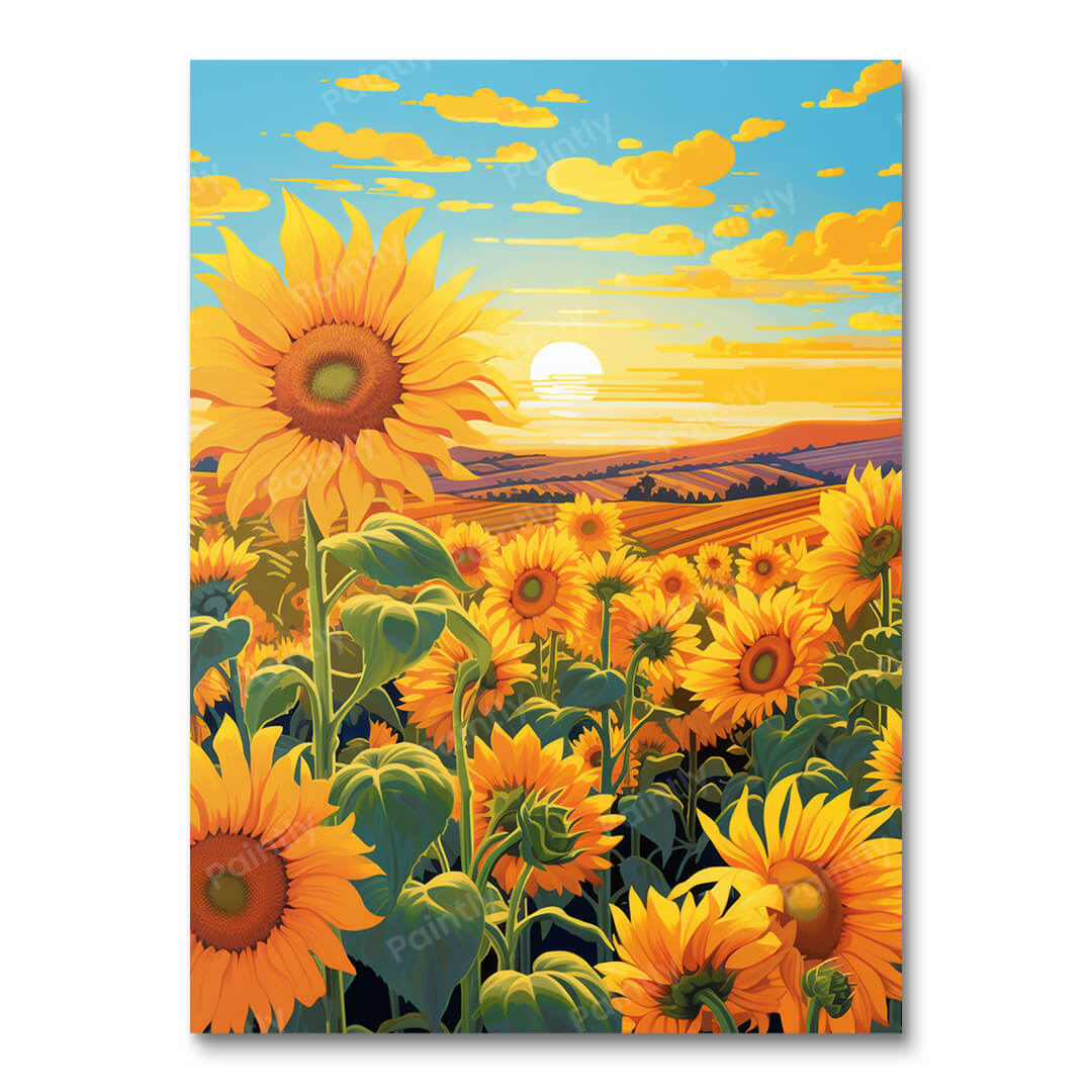 Golden Sunflower Bliss (Paint by Numbers)