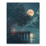 Moonlit Pier Serenity (Paint by Numbers)