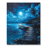 Moonlit Serenity by the Dock (Paint by Numbers)