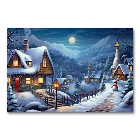 Moonlit Village (Paint by Numbers)