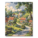Peaceful Village Vista (Paint by Numbers)