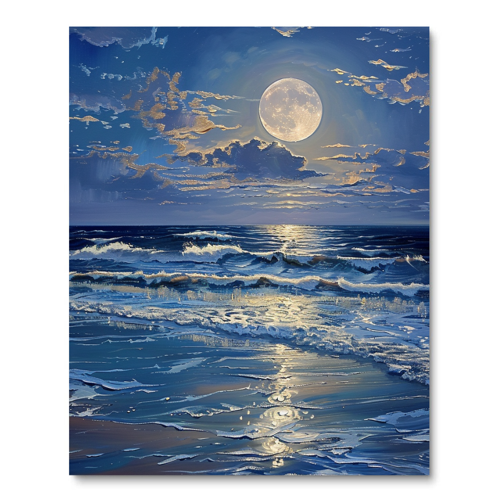 Silver Moon Seas (Paint by Numbers)