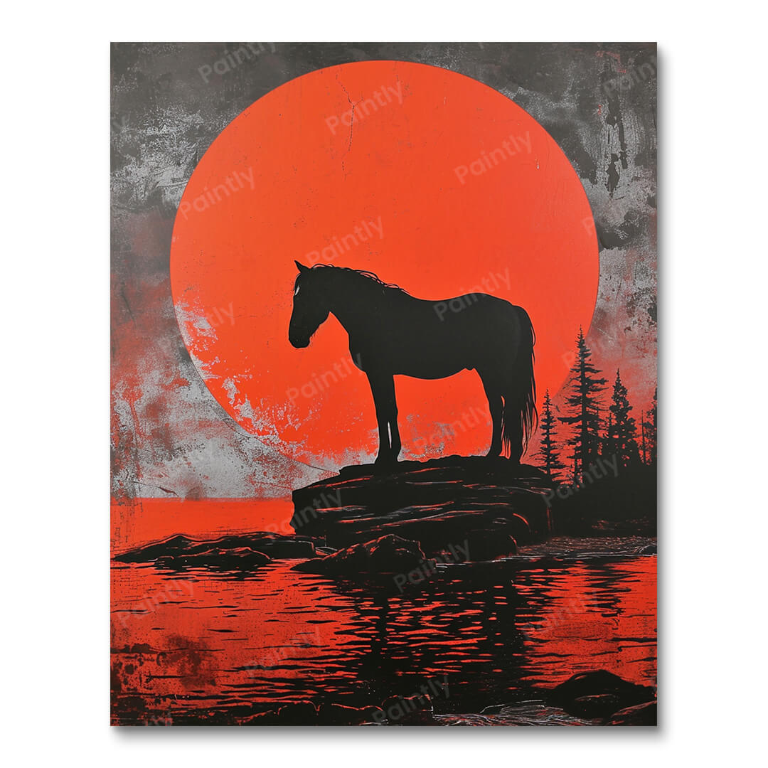 Sunset Stallion (Paint by Numbers)