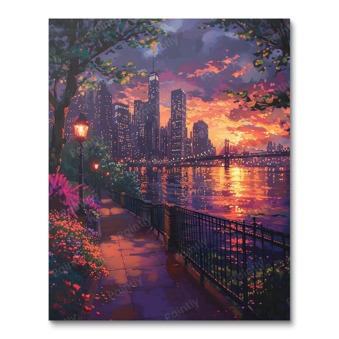 Sunset Stroll in the City (Paint by Numbers)