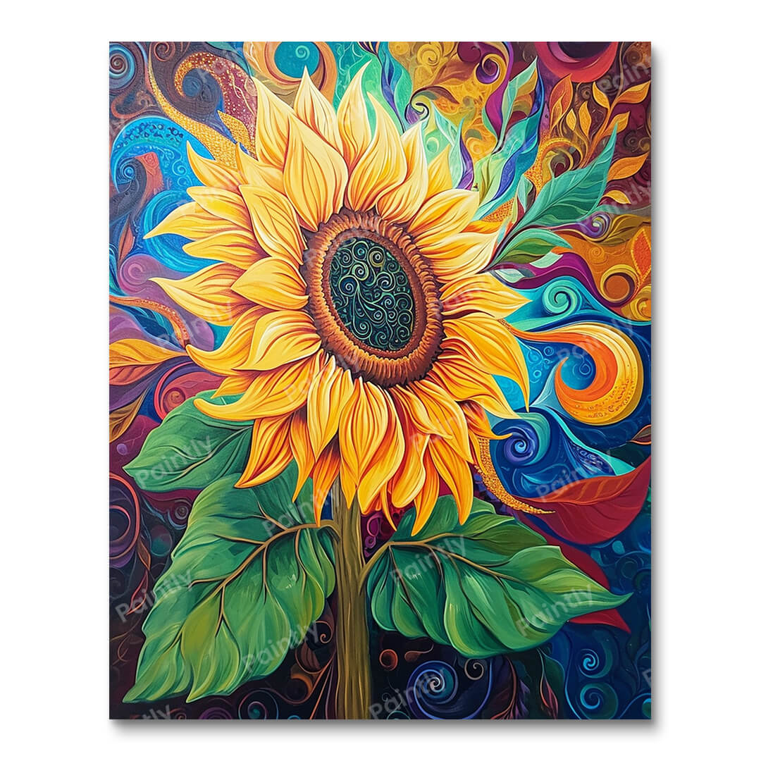 Swirling Sunflower I (Paint by Numbers)