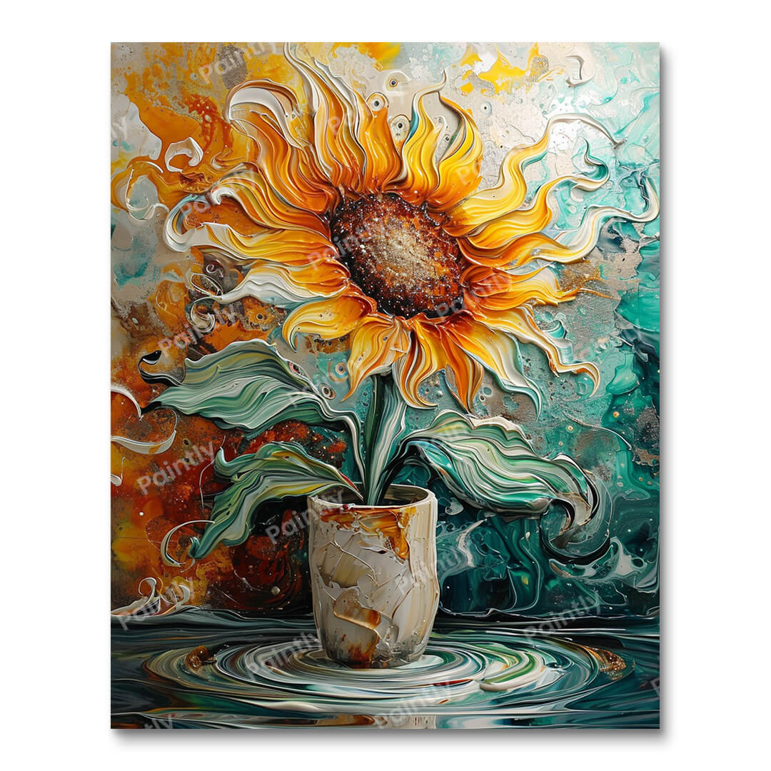 Swirling Sunflower II (Paint by Numbers)