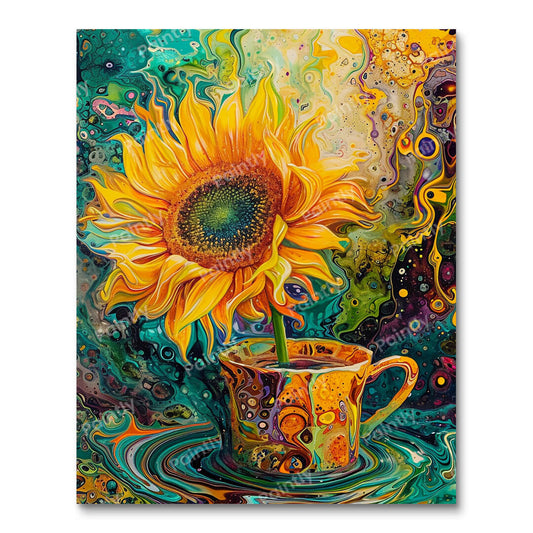 Swirling Sunflower III (Paint by Numbers)