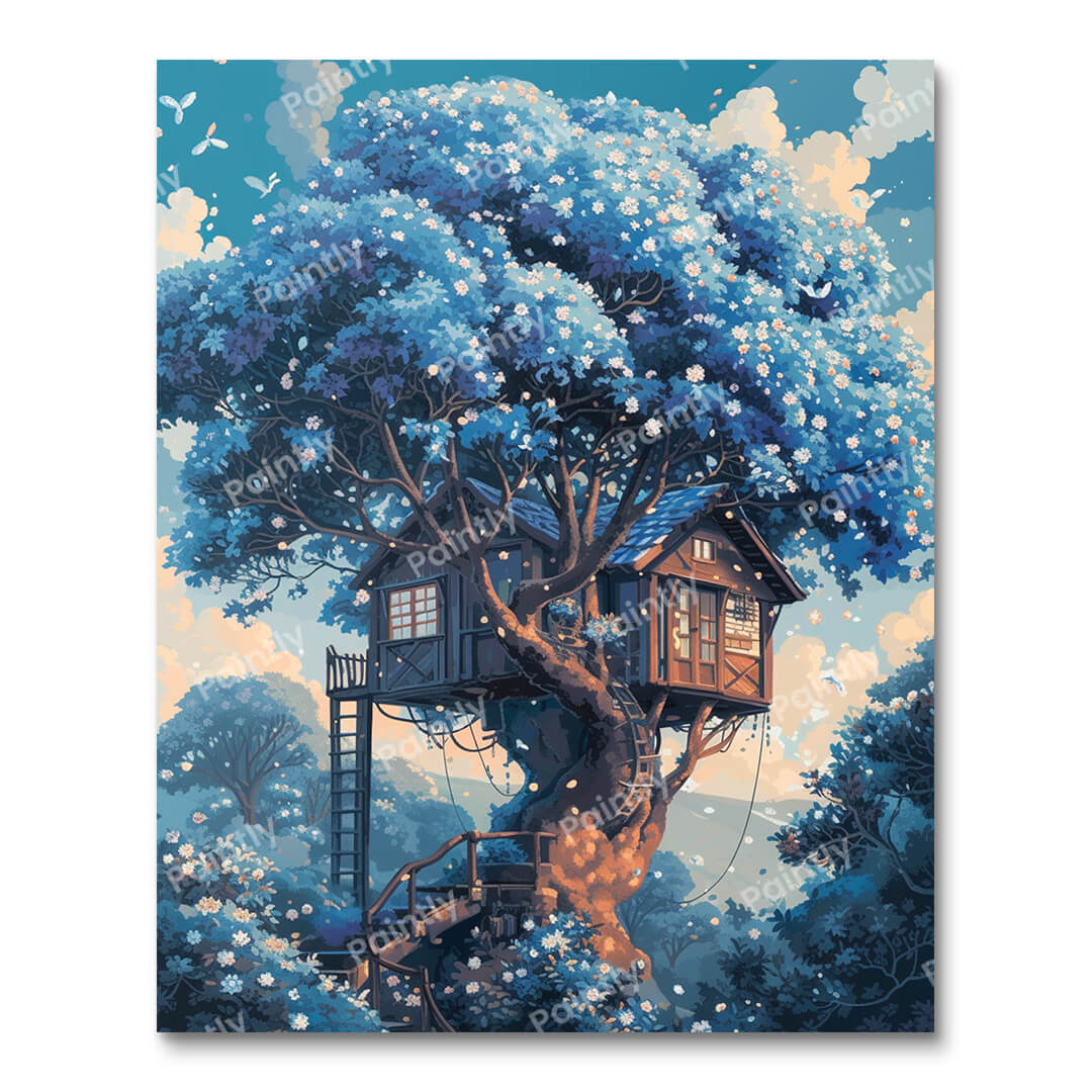 The Blue Tree House (Paint by Numbers)