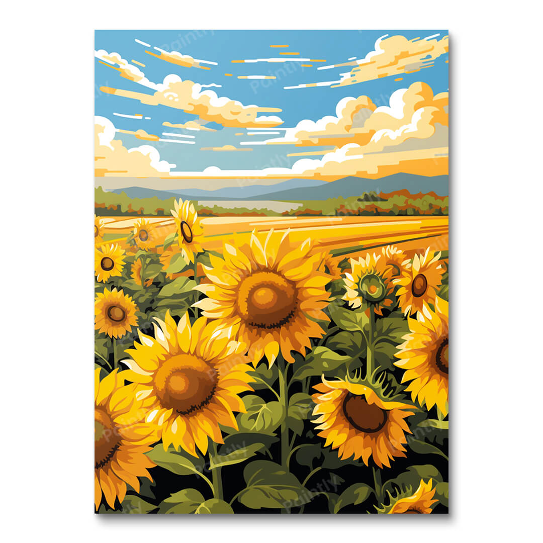 Golden Sunflower Bliss II (Paint by Numbers)