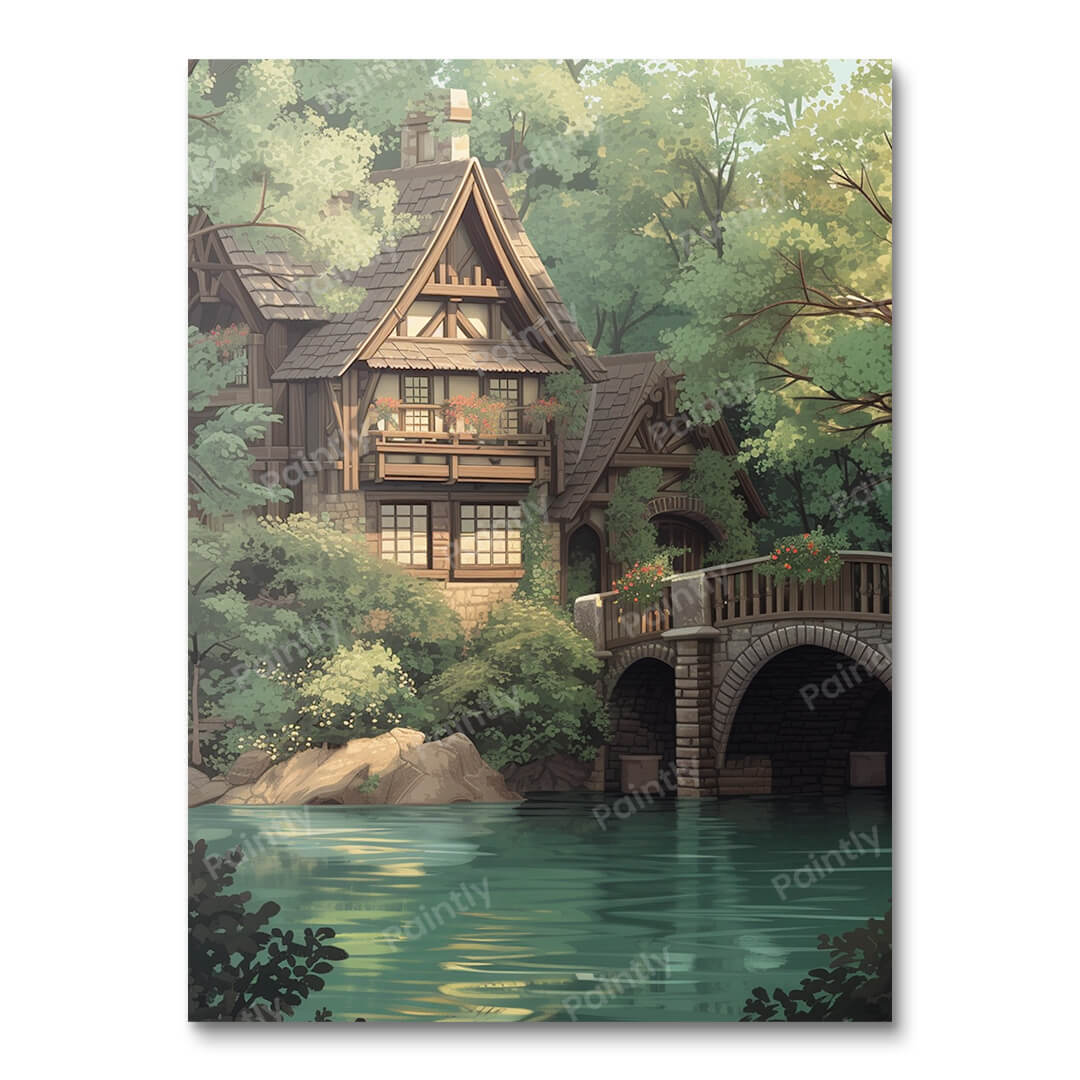 Tranquil Waterside Haven (Paint by Numbers)