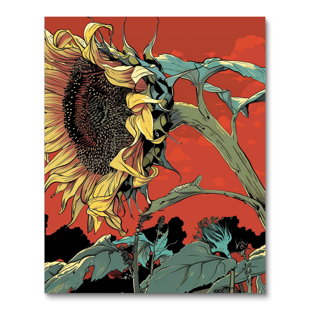 Vibrant Sunflower Vista (Paint by Numbers)