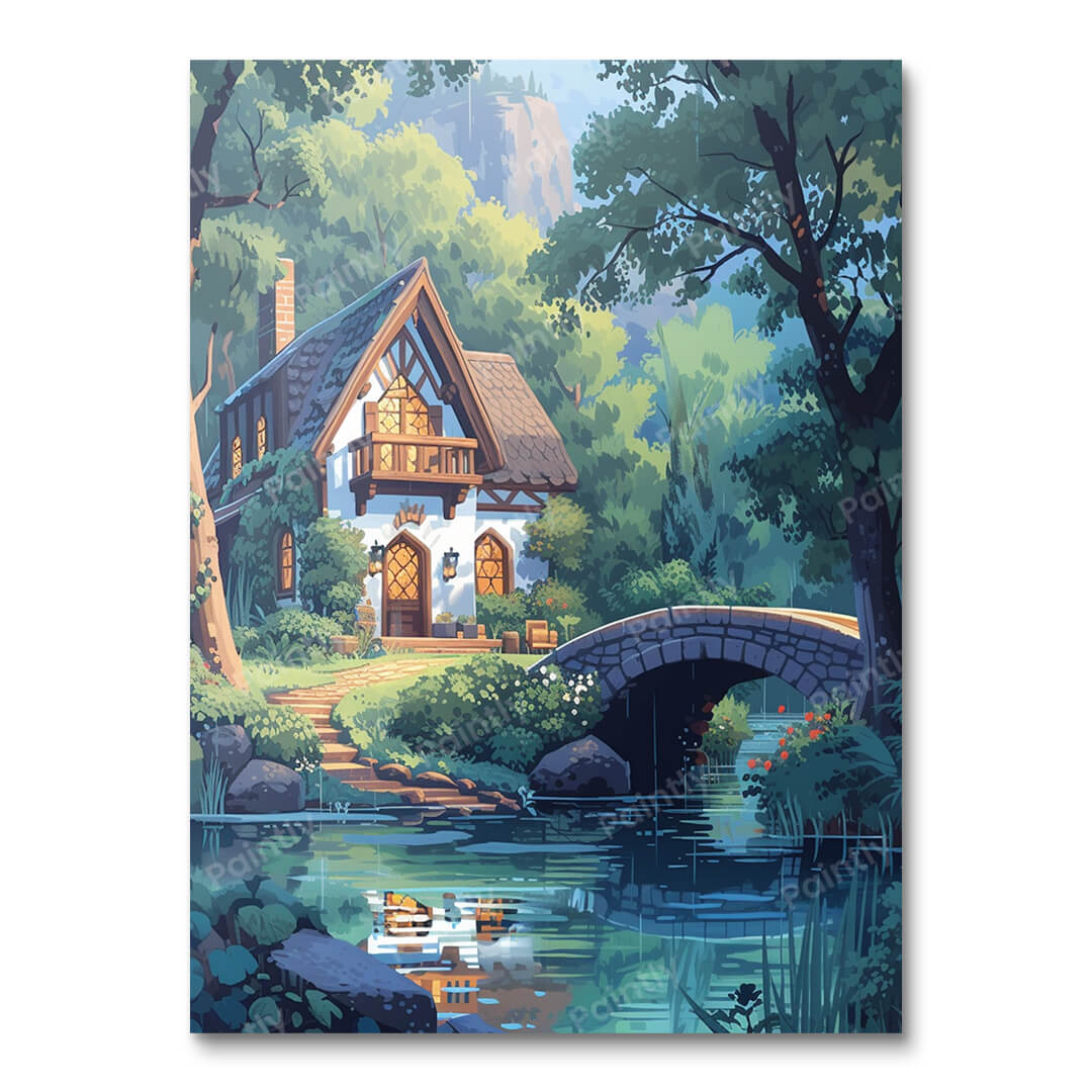 Waterside Cottage Oasis (Paint by Numbers)