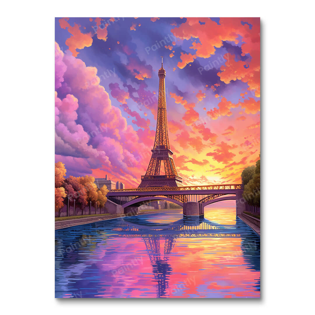 Eiffel Tower Sunsets (Paint by Numbers)