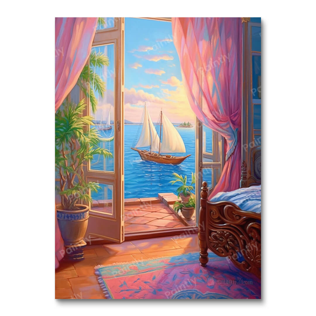 Breezy Bedroom By the Bay (Paint by Numbers)