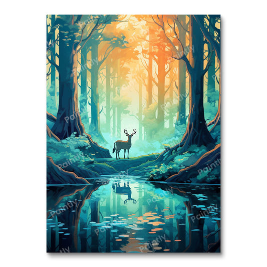 Deer by the River (Paint by Numbers)