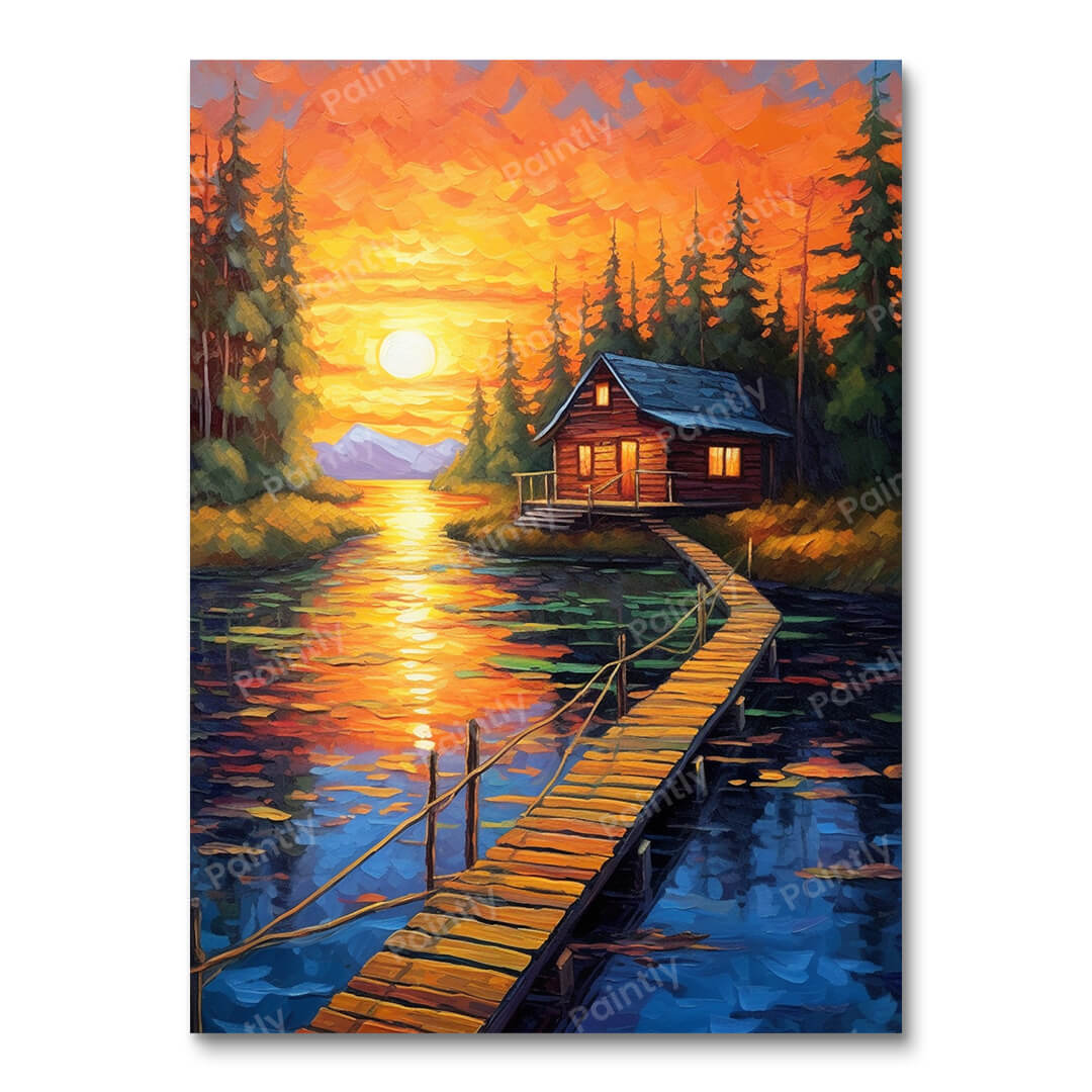 Cabin Boardwalk (Paint by Numbers)