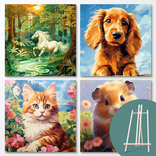 Domesticated Animal Bundle I (4 Designs + Free Easel)