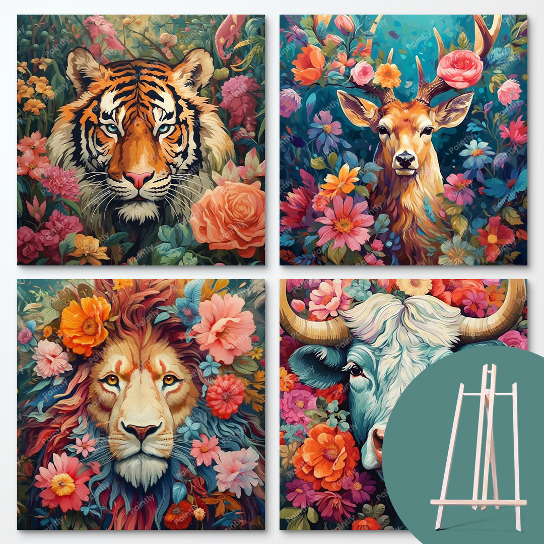 Floral Animal Bundle I (4 Designs + Free Easel)