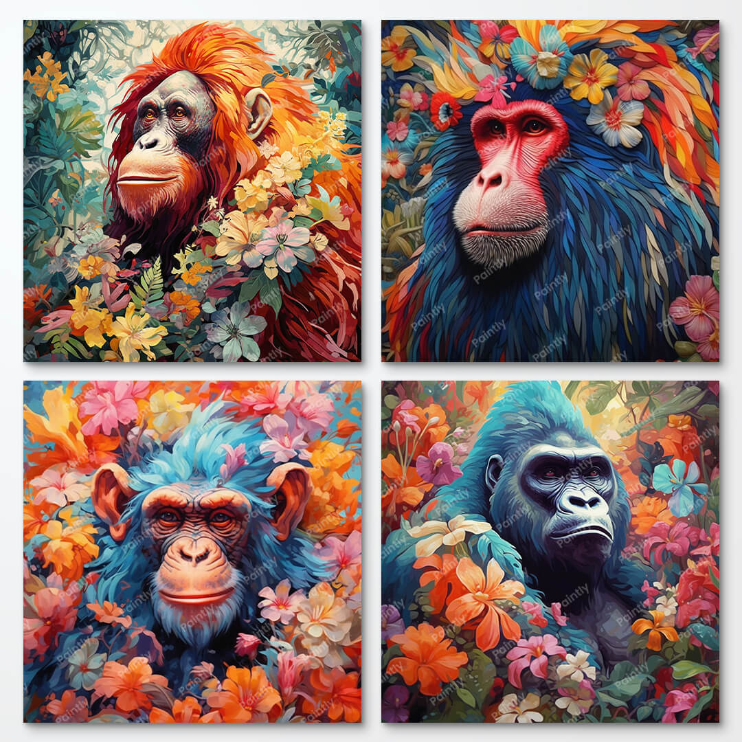 Floral Apes Bundle (4 Designs)