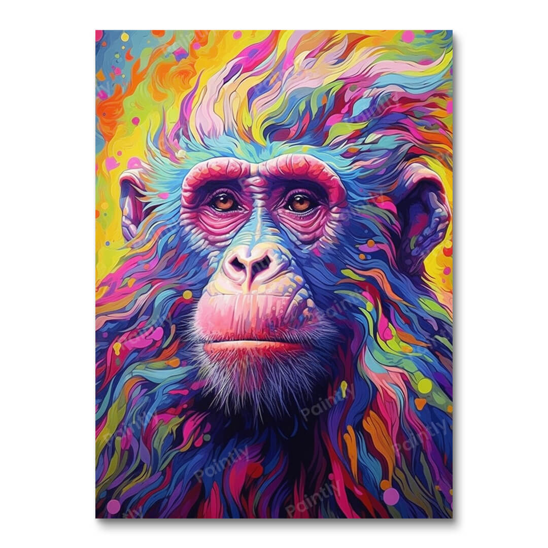 Psychedelic Monkey I (Paint by Numbers)