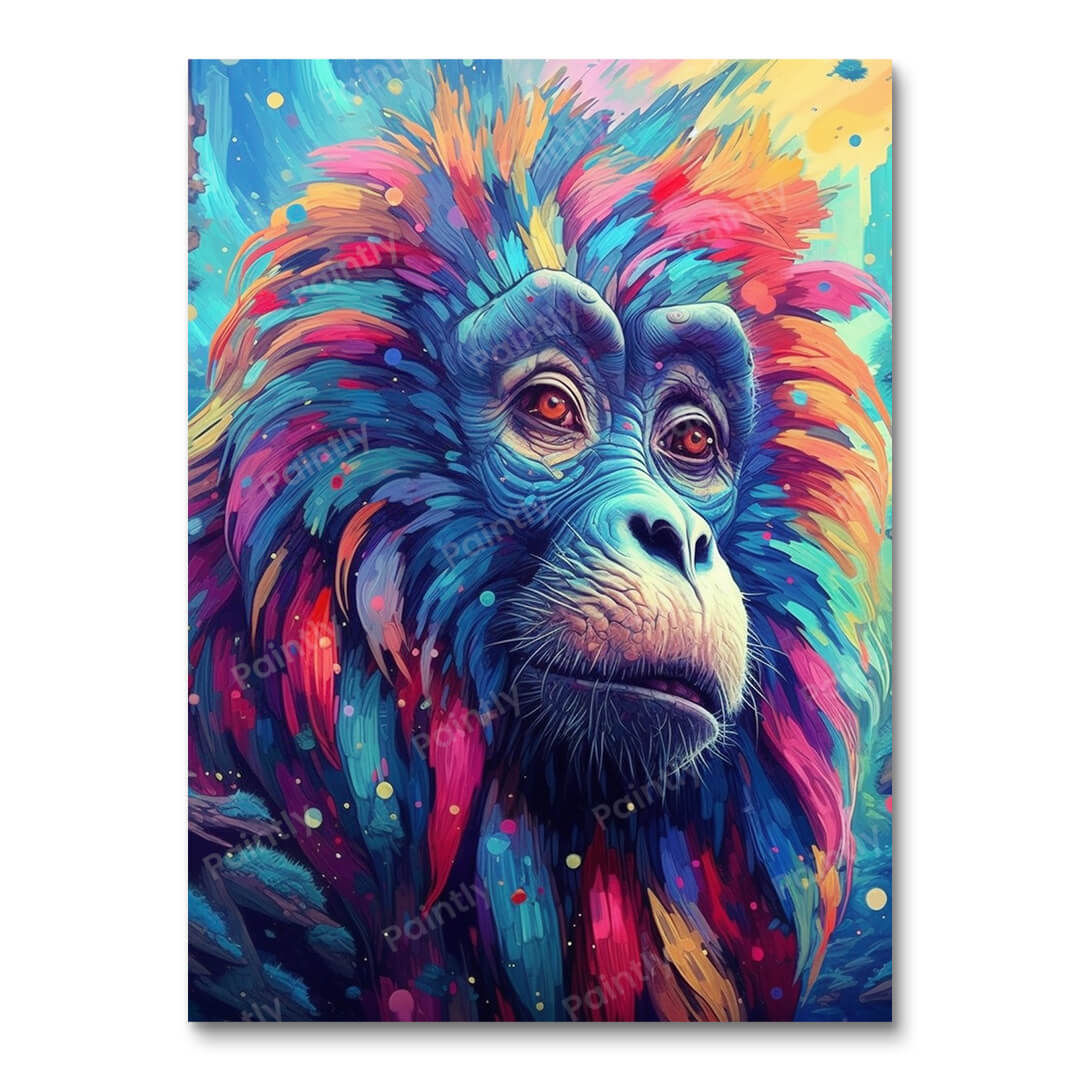 Psychedelic Baboon I (Paint by Numbers)