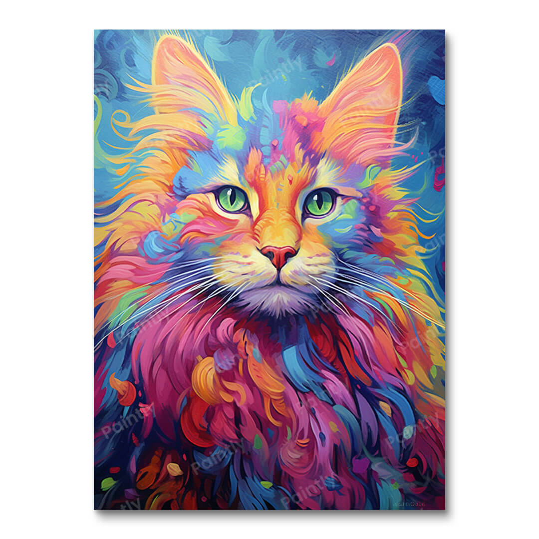 Psychedelic Cat V (Paint by Numbers)