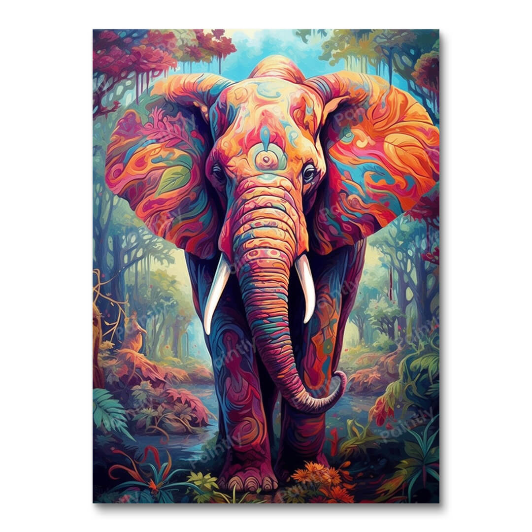 Psychedelic Elephant II (Paint by Numbers)