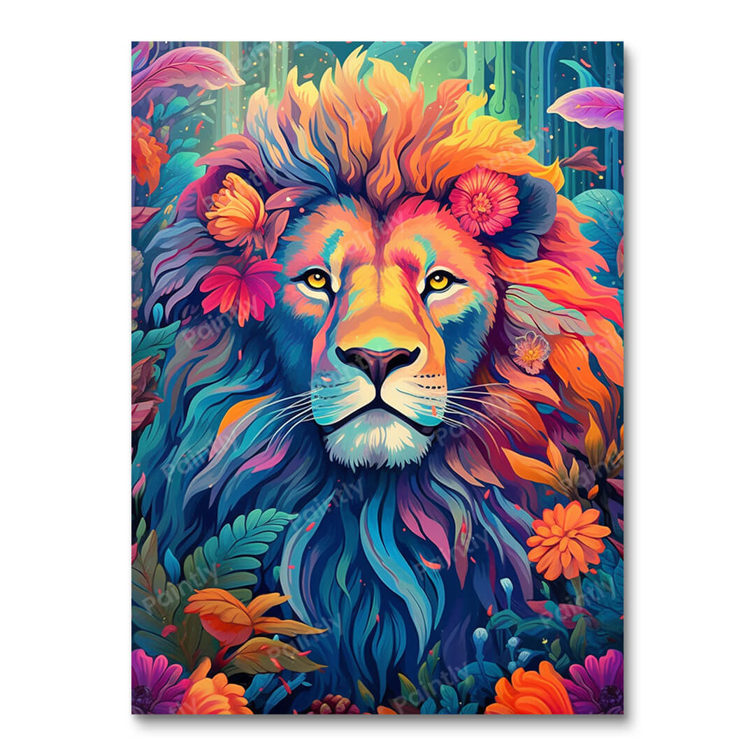 Psychedelic Lion II (Paint by Numbers)