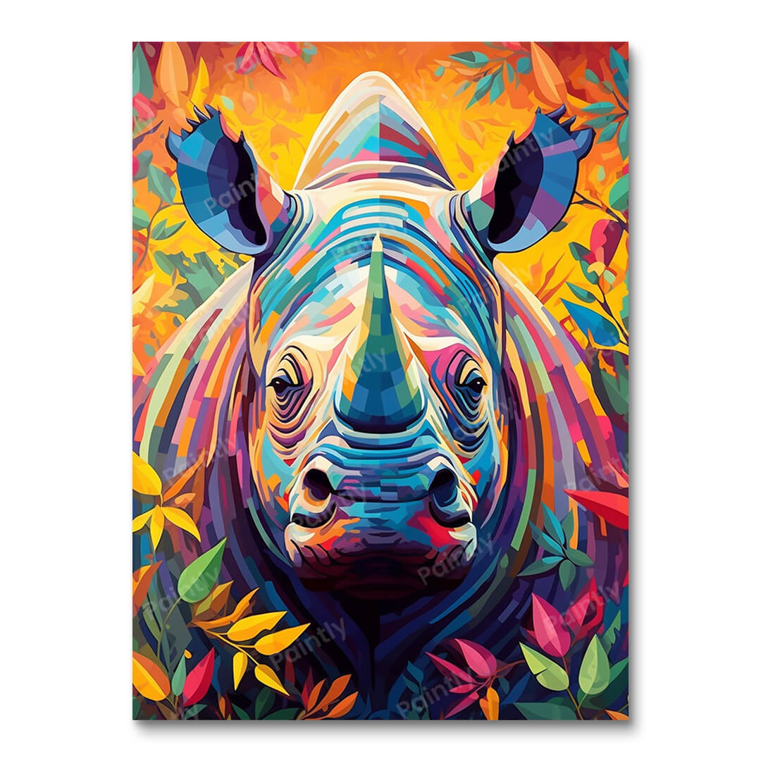 Psychedelic Rhino II (Paint by Numbers)