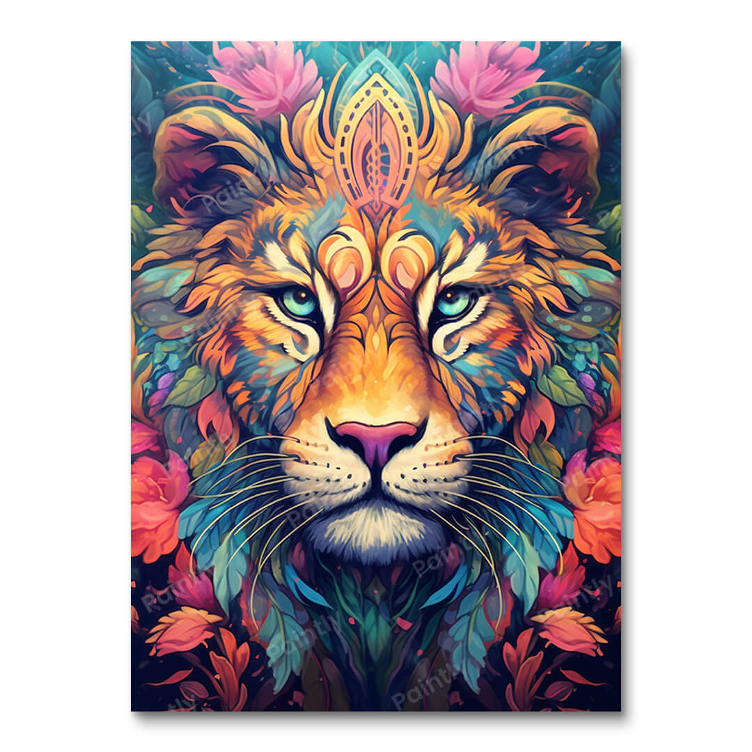 Psychedelic Lion I (Paint by Numbers)