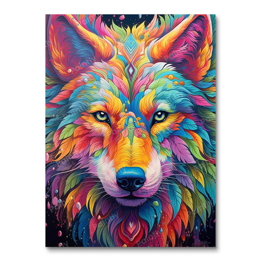 Psychedelic Wolf III (Paint by Numbers)