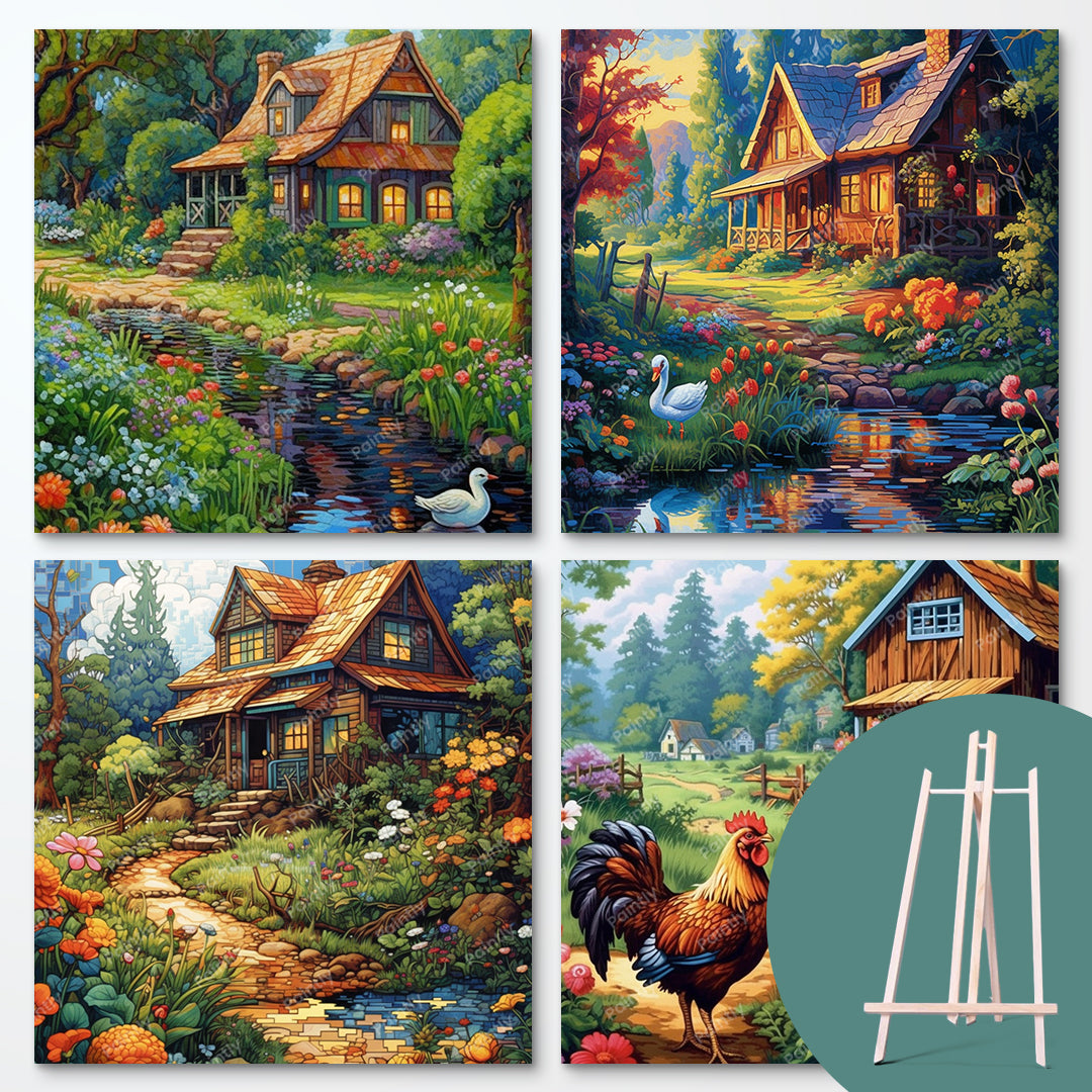 Cottage Bundle (4 Designs + Free Easel)