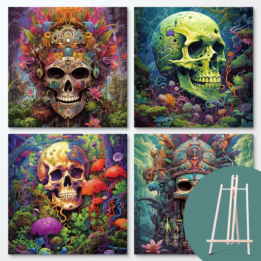 Skull Bundle (4 Designs + Free Easel)